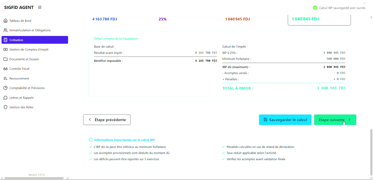 13 – Sauvegarder calcul