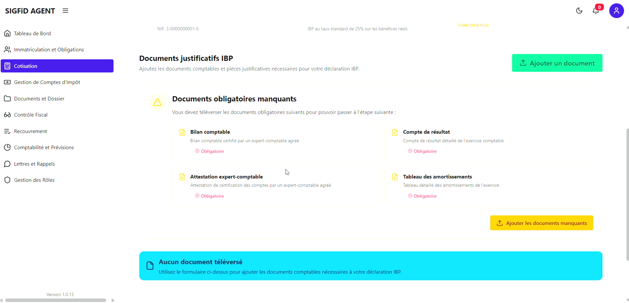 15 – Documents obligatoires