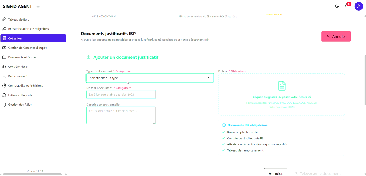17 – Liste des documents