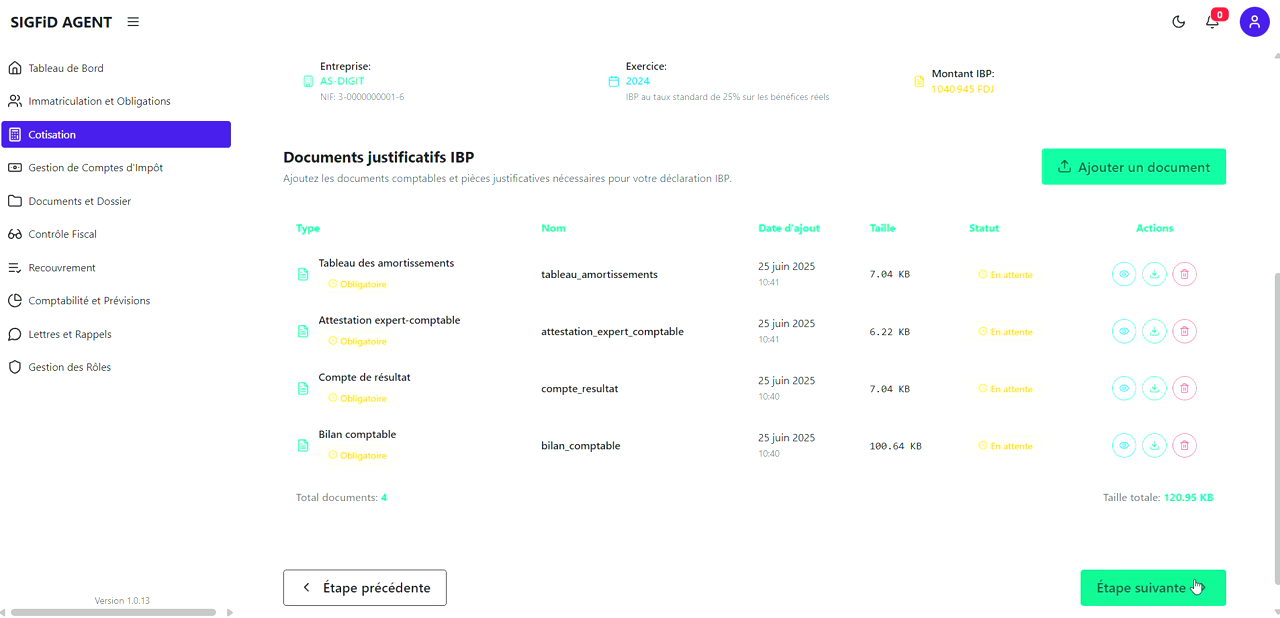 18 – Étape suivante Documents