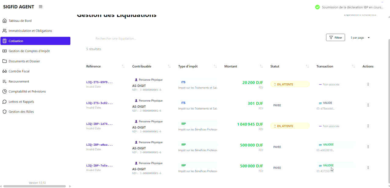 23 – Soumission en cours