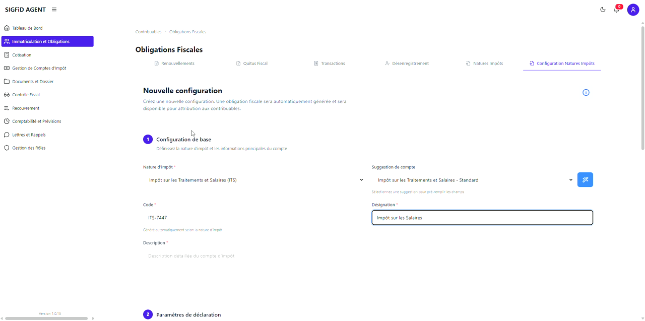 6 – Désignation du compte