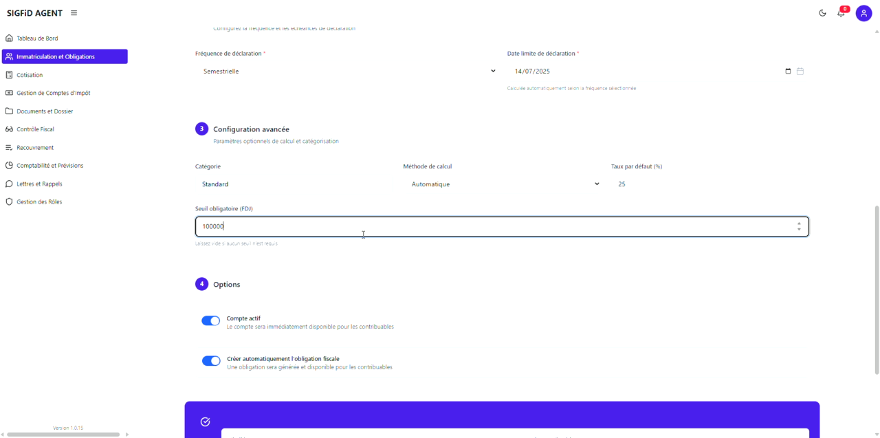 13 – Seuil obligatoire