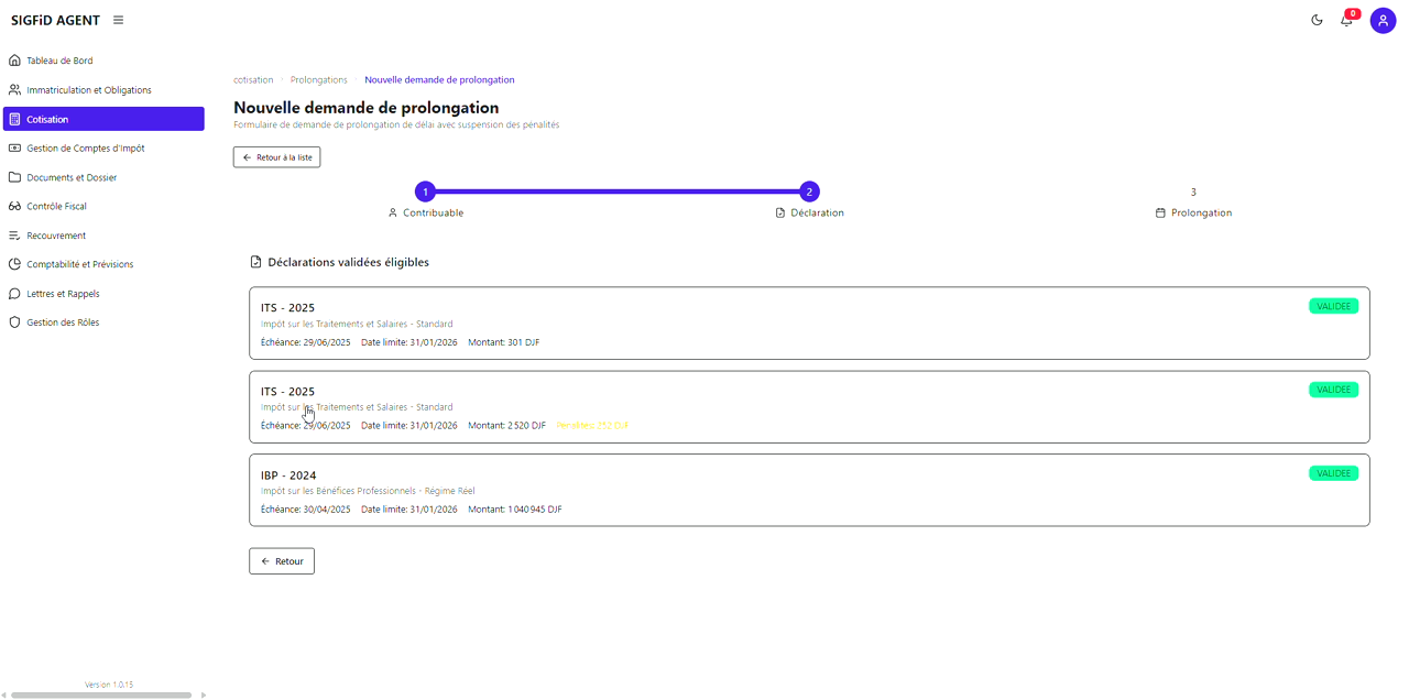 5 – Valider le contribuable