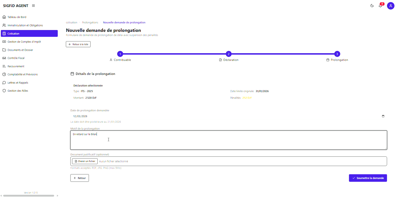 7 – Date de prolongation