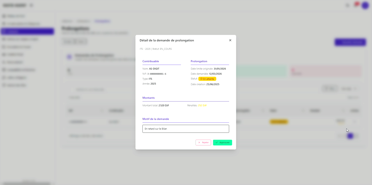 12 – Détail de la demande