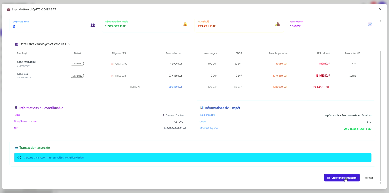 5 – Créer une transaction