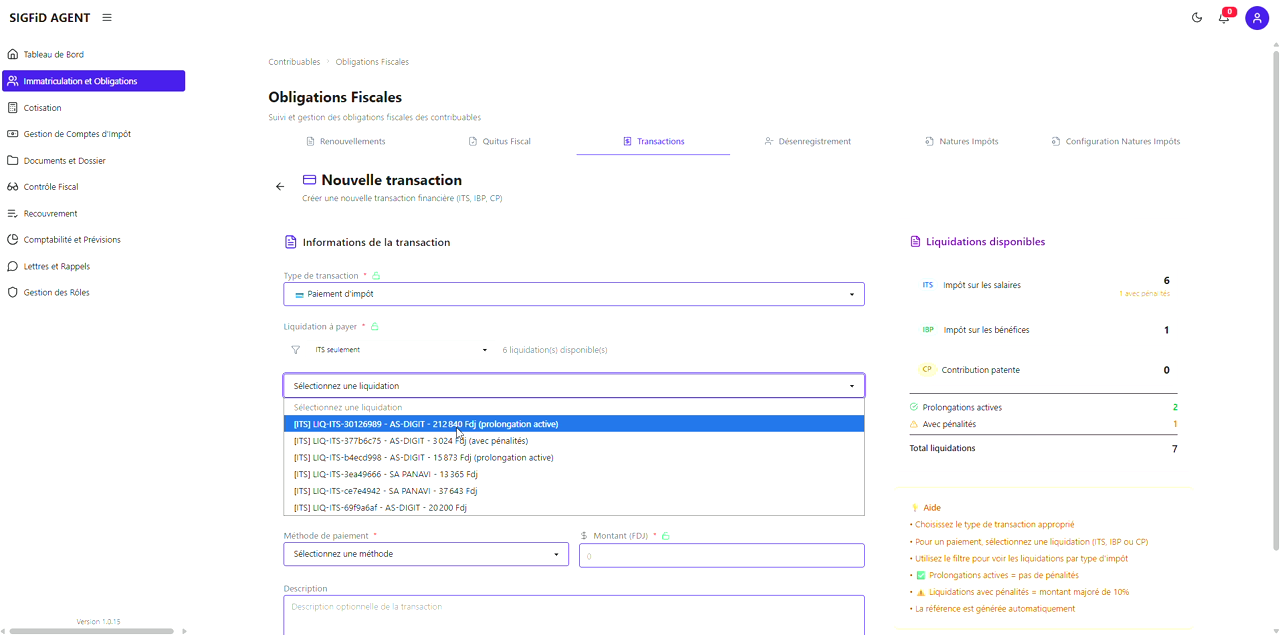 8 – Référence, date et montant