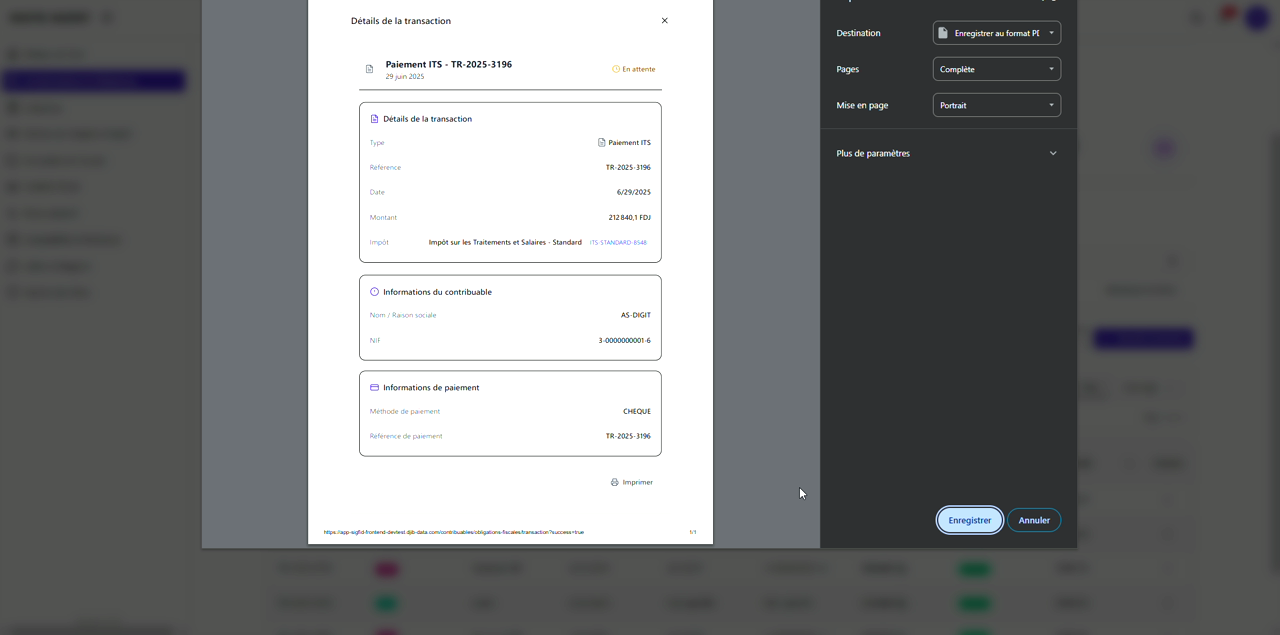13 – Impression ticket