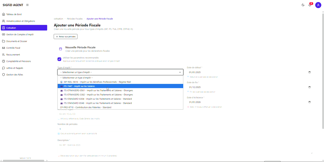 2 – Choix du type d’impôt