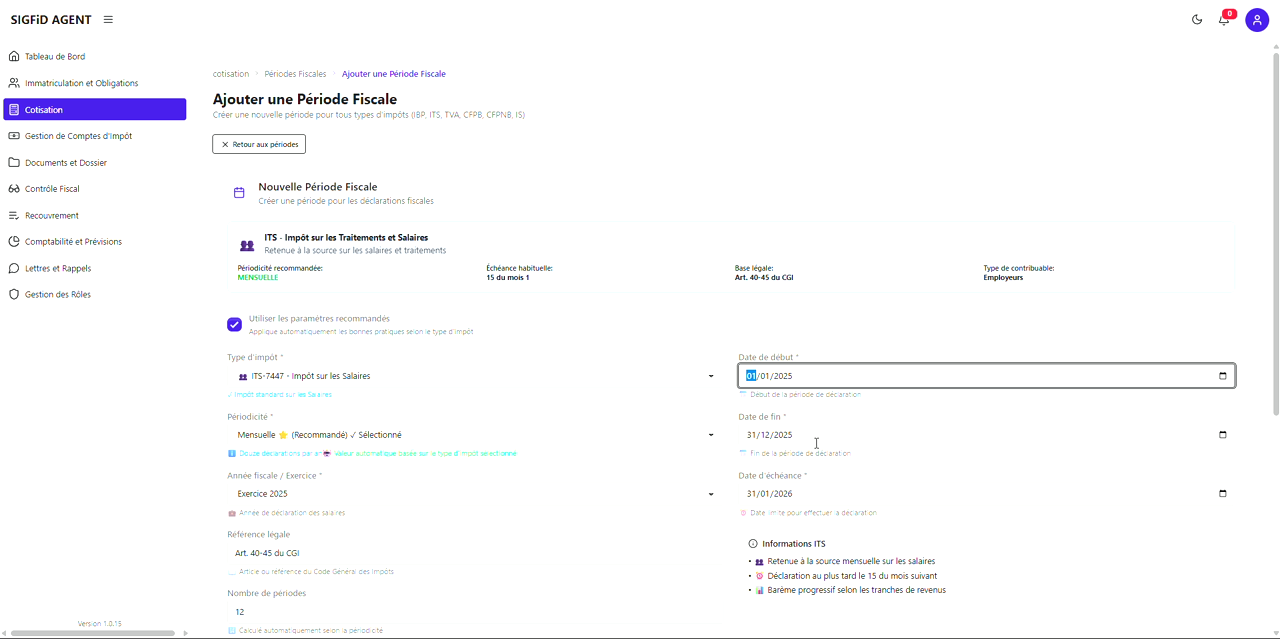 3 – Saisie / vérification des dates