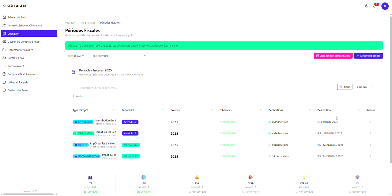 1 – Confirmation de création