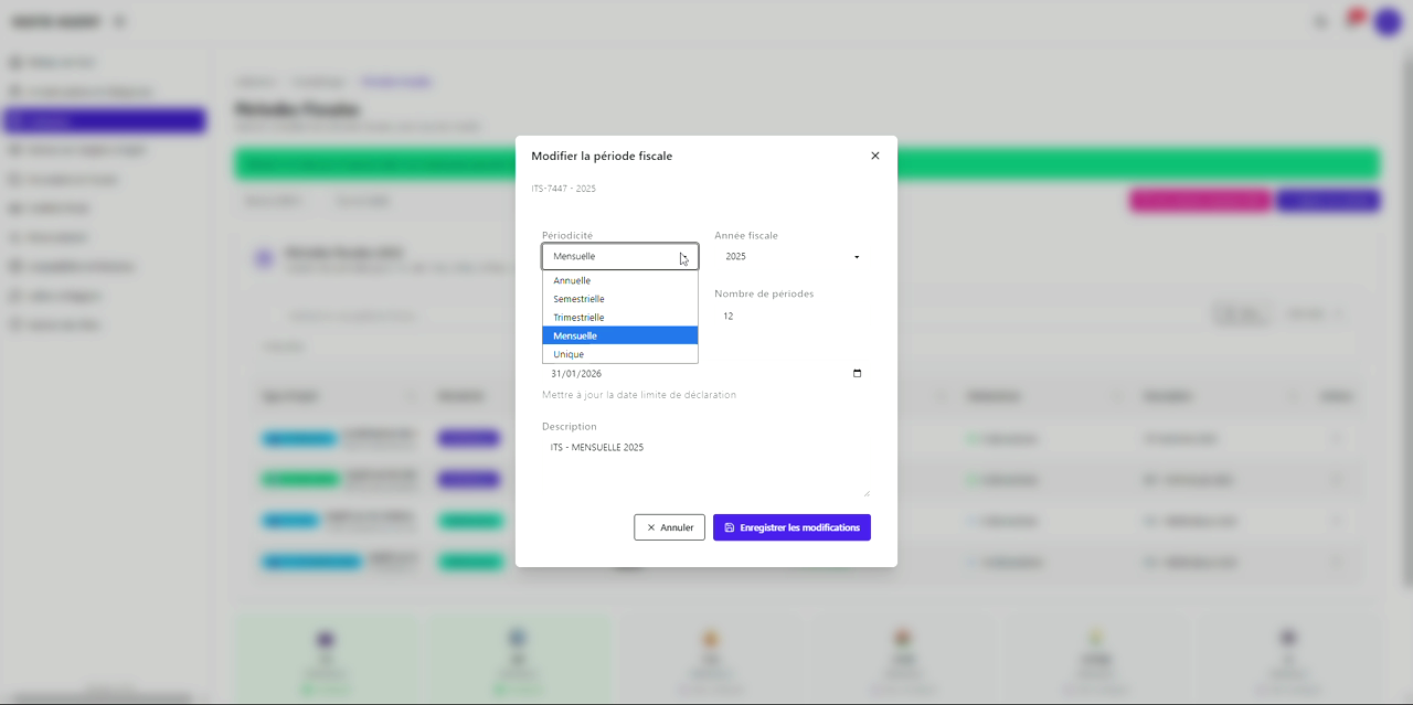 4 – Fenêtre de modification