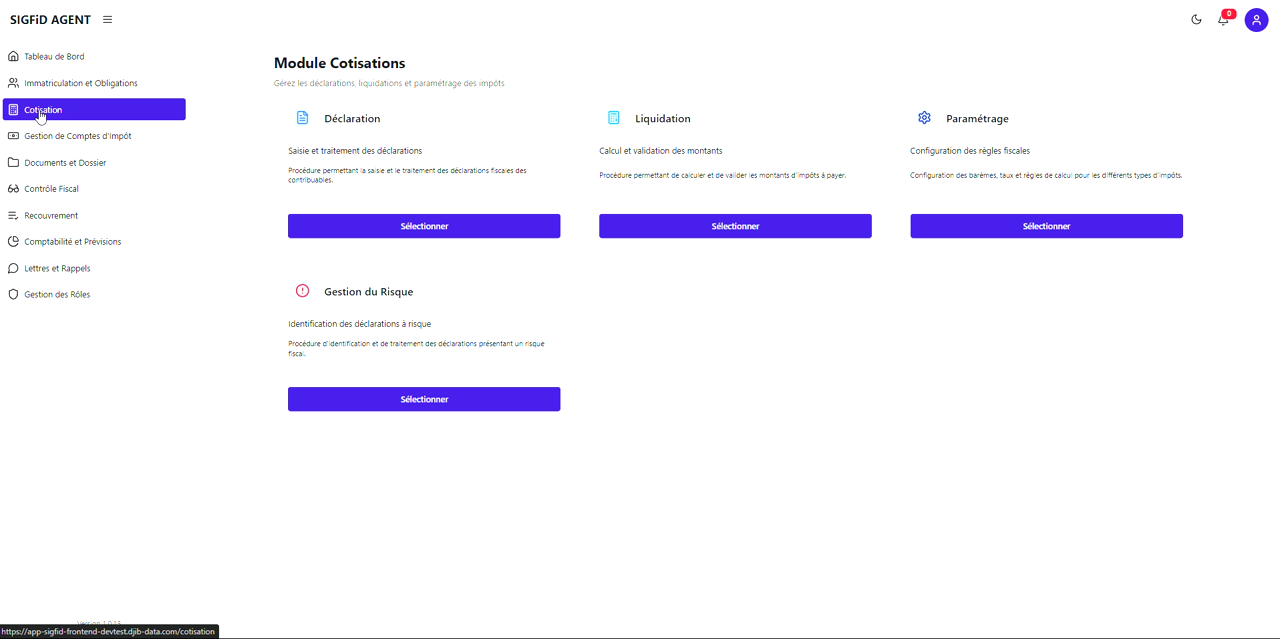 1 – Module Cotisations → Liquidation
