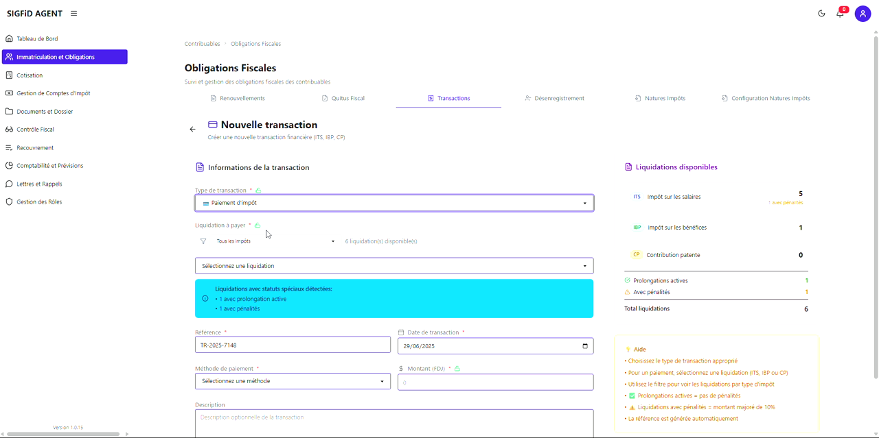 2 – Filtre ITS et recensement des liquidations