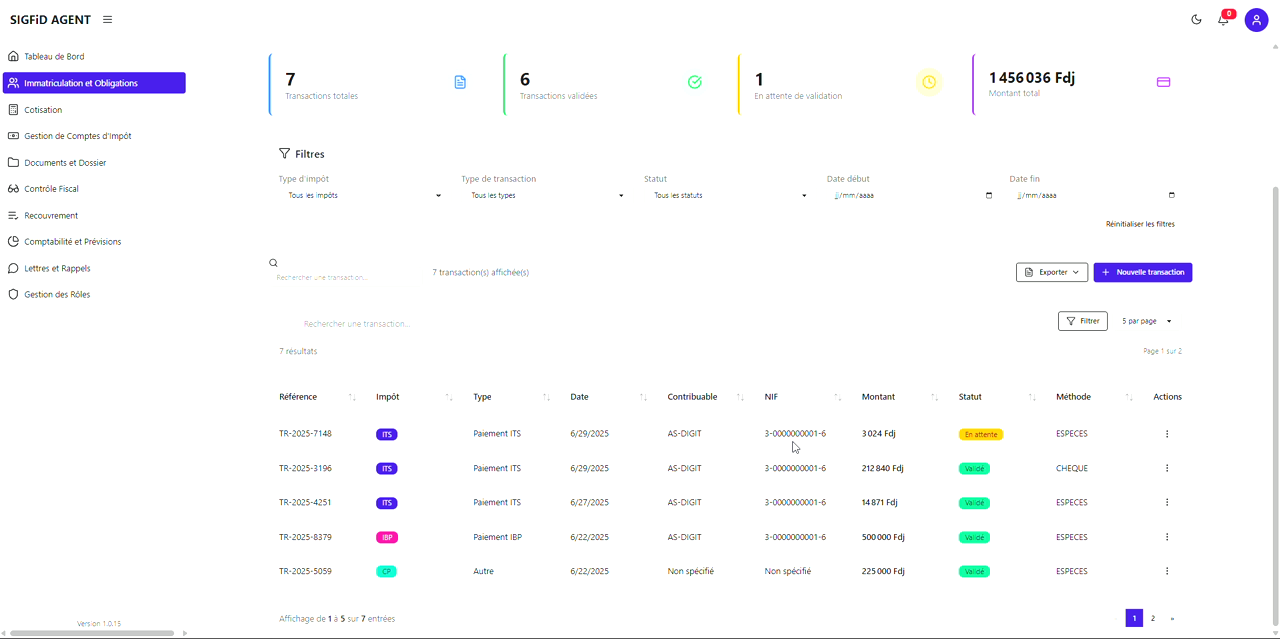 6 – Transaction créée avec pénalité