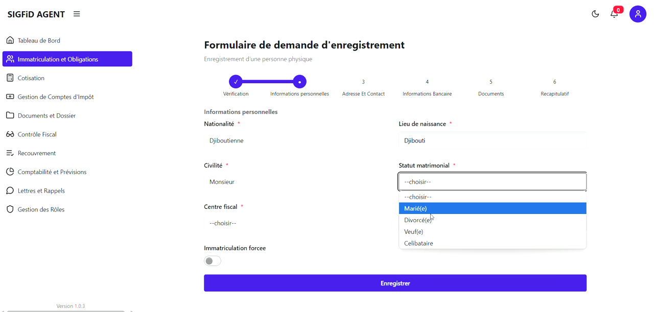 4 – Statut matrimonial