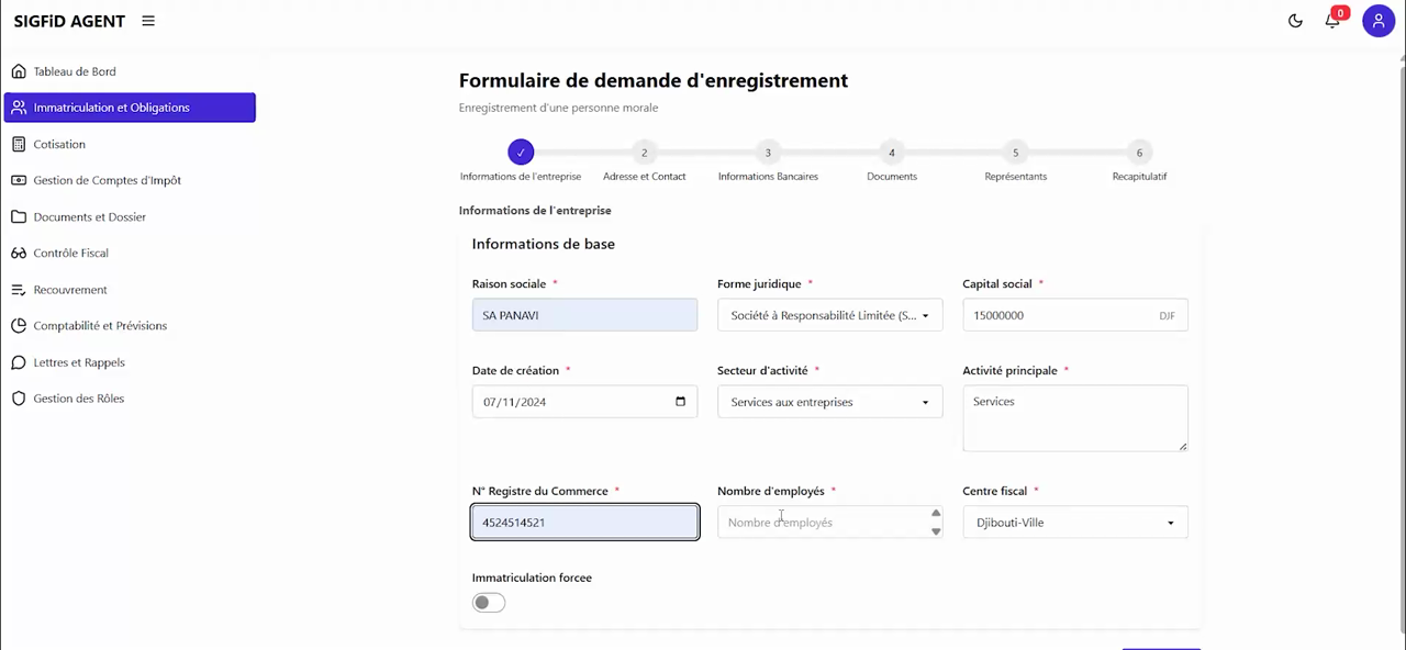 9 – N° Registre du Commerce