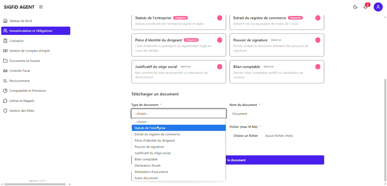 3 – Choix du type de document