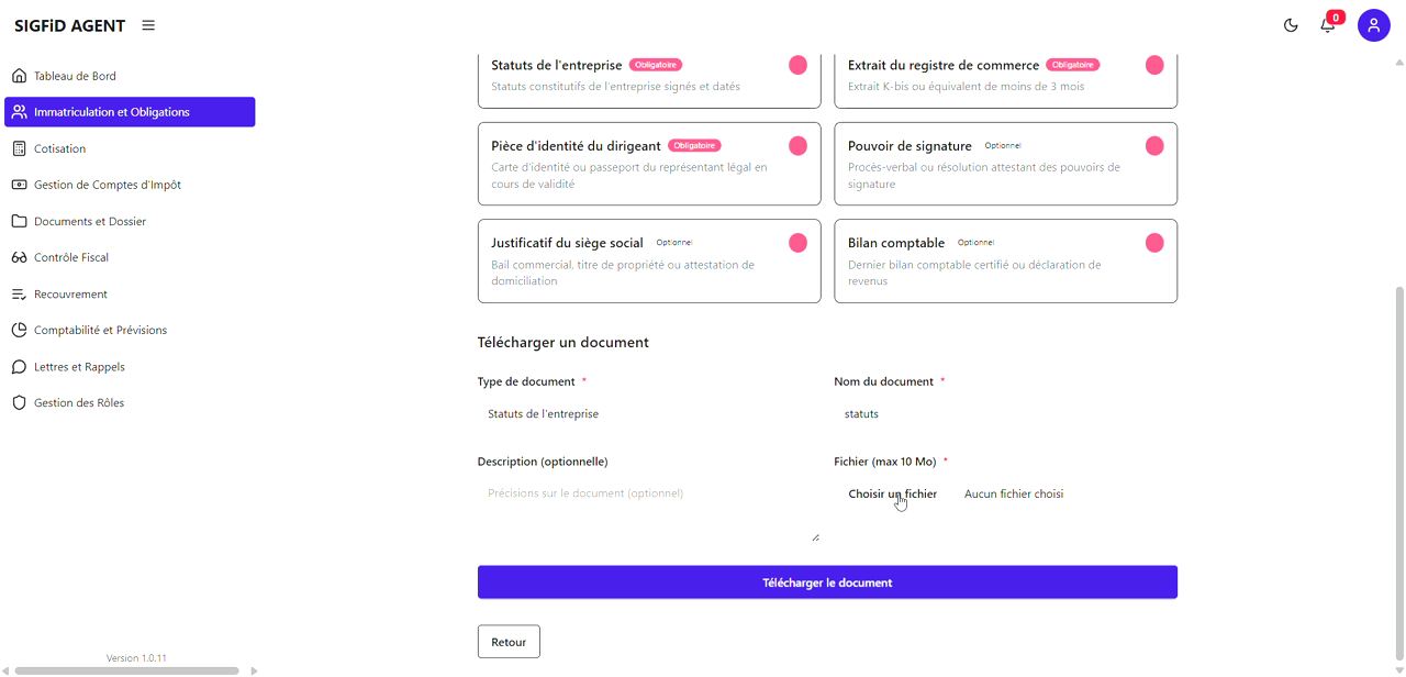 4 – Nom du document pré-rempli