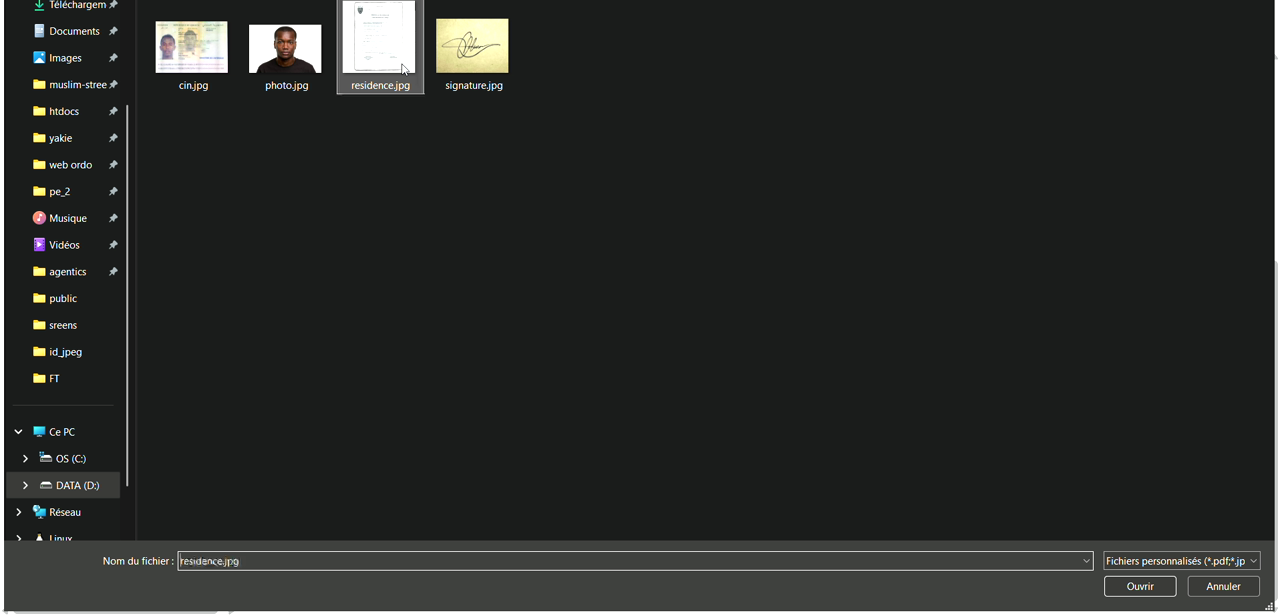 5 – Cliquer sur Choisir un fichier