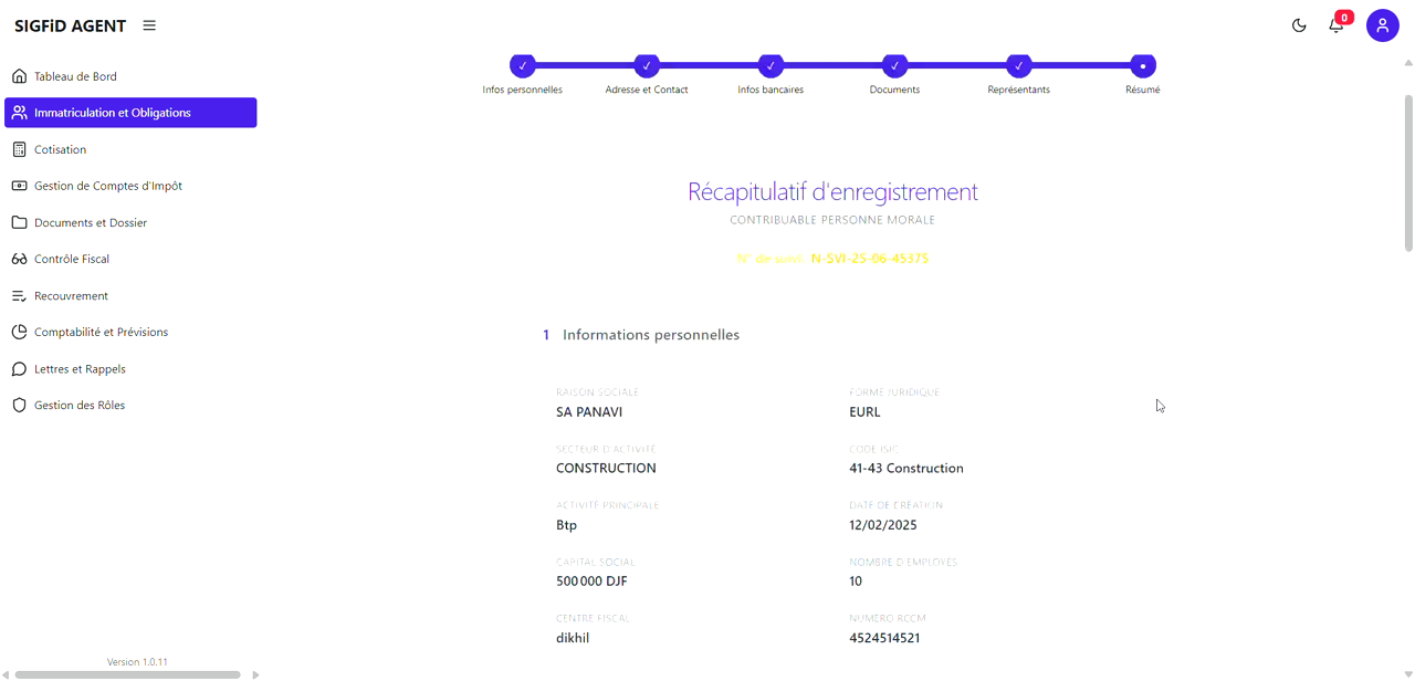 2 – Informations personnelles