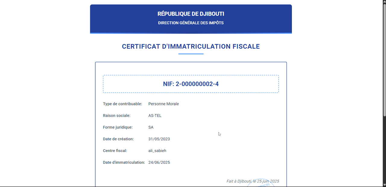 5 – Certificat généré