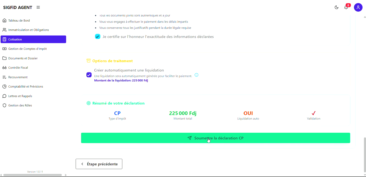 3 – Tableau de gestion des documents