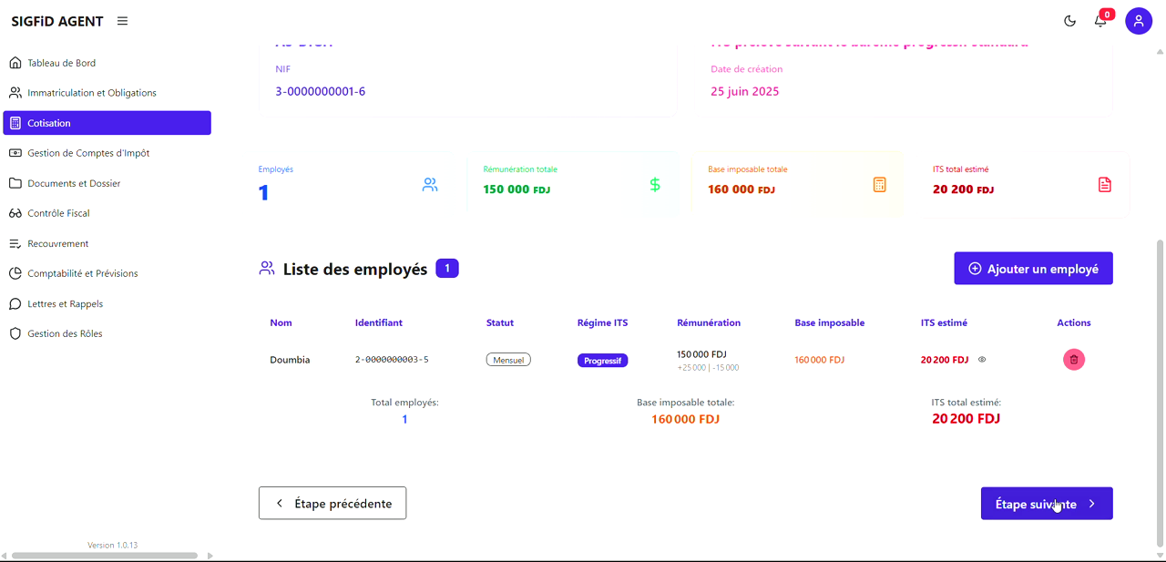 13 – Ajouter l’employé