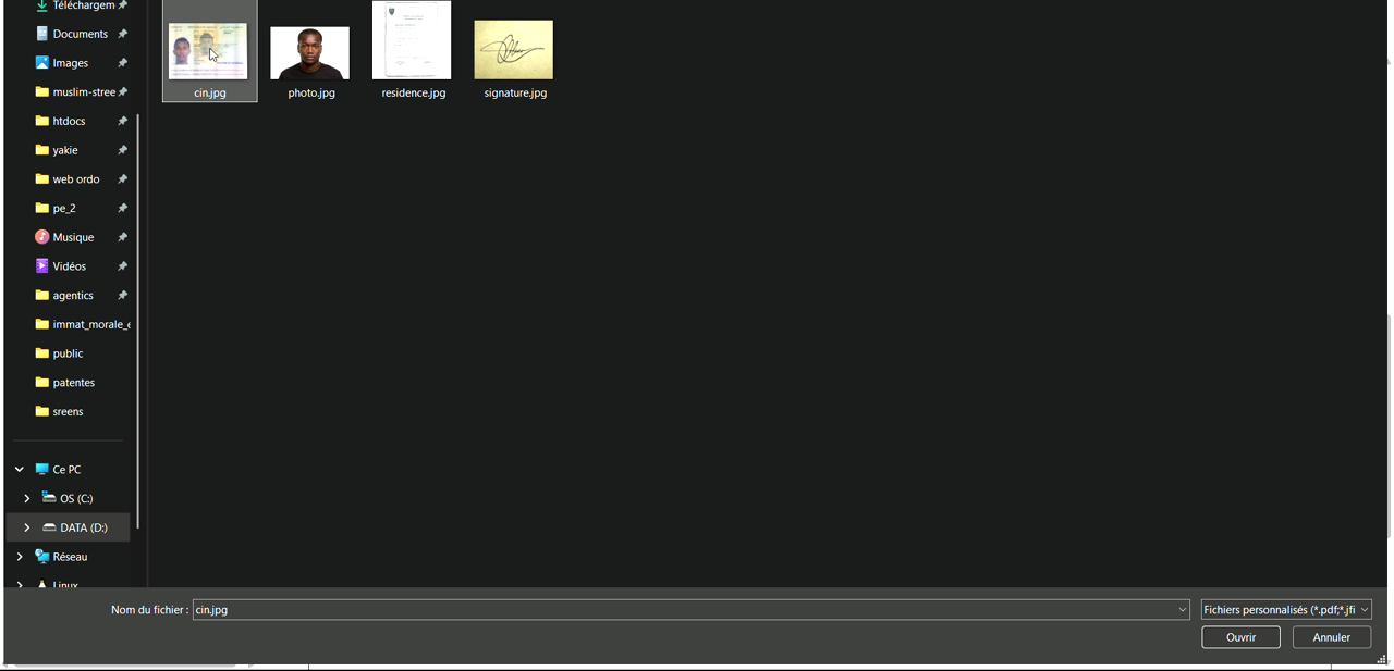 4 – Téléversement du fichier
