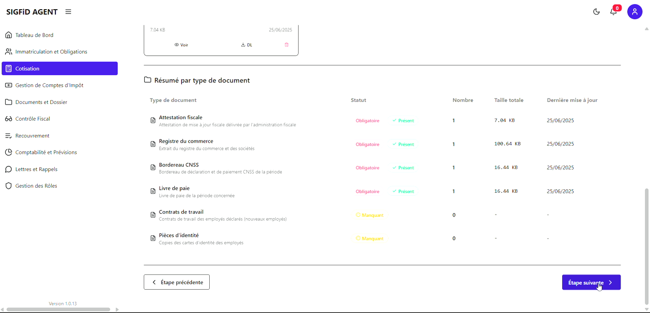 6 – Documents validés